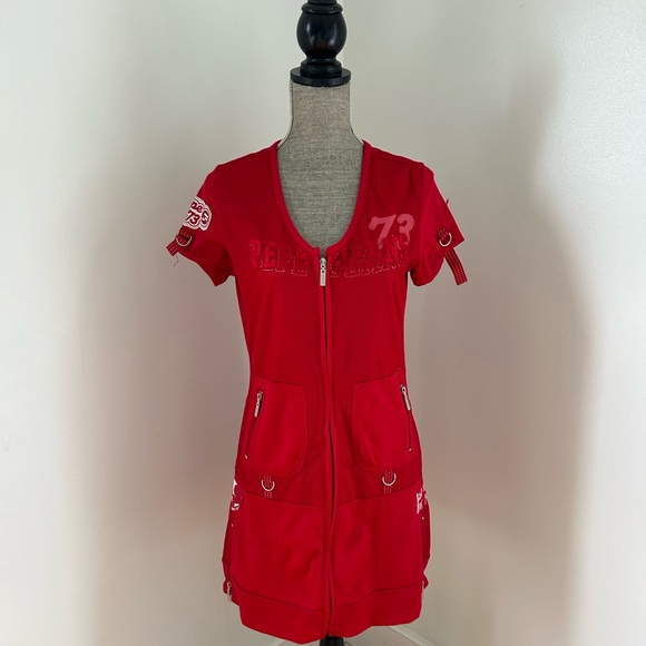 Vintage Pepe Jeans UK 1973 Mini Dress Y2K Medium - Picture 1 of 12